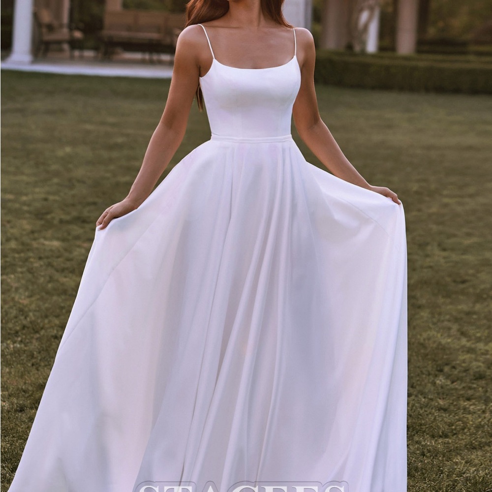 Elegant White Spaghetti Strap Dress